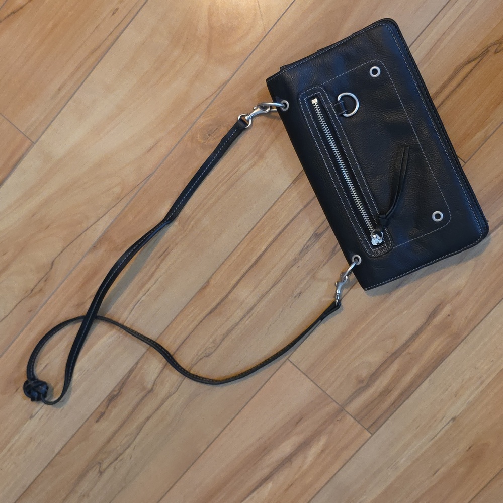 ROLFS Vintage Black Leather Crossbody Purse "Chapman Minis"💐